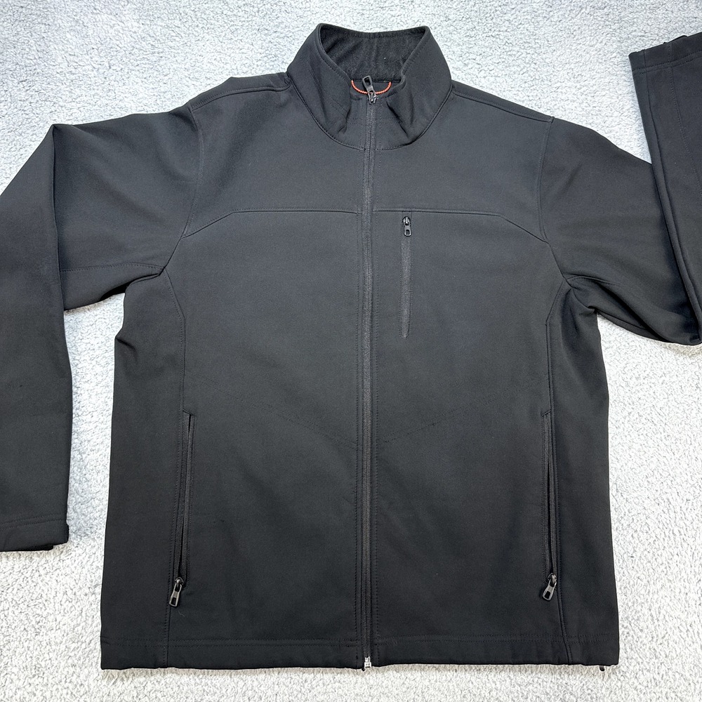 Hawke & Co Sport Jacket Men's Large Black Fleece Lined Performance Zip-Up Outdoo